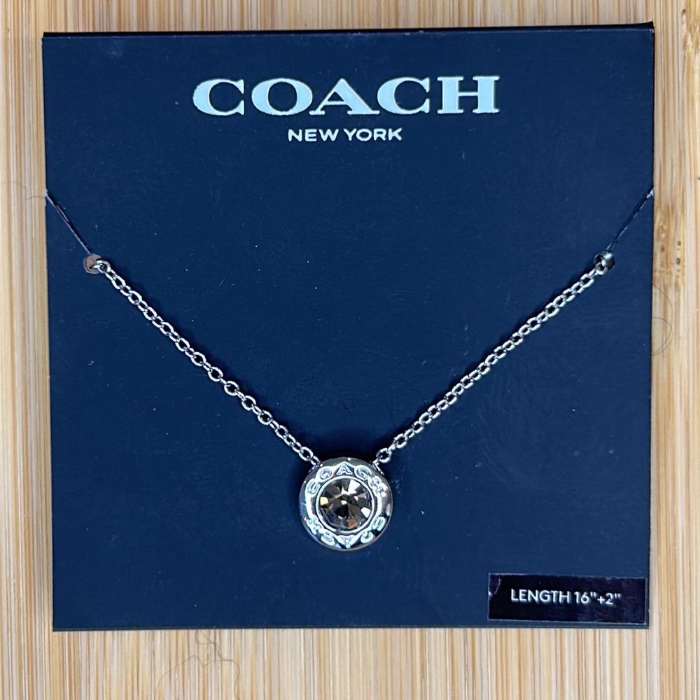 Coach Silver Pendant Necklace New in Box NWT